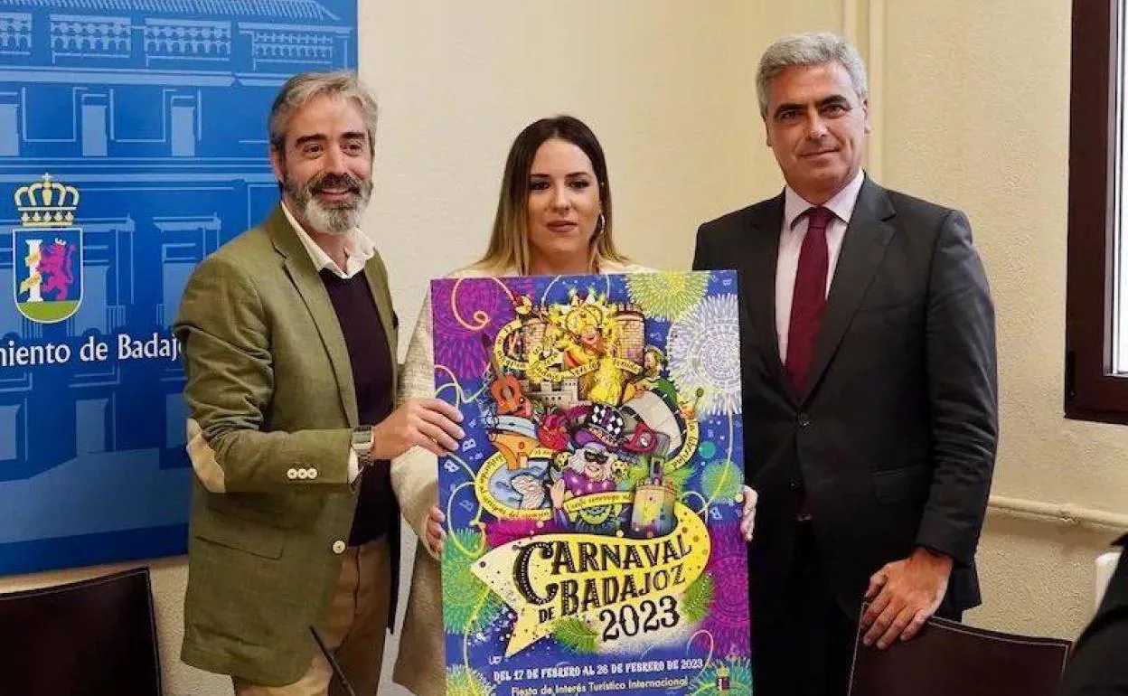 Macarena Gil en la presentación del cartel para el Carnaval de Badajoz 2023. 