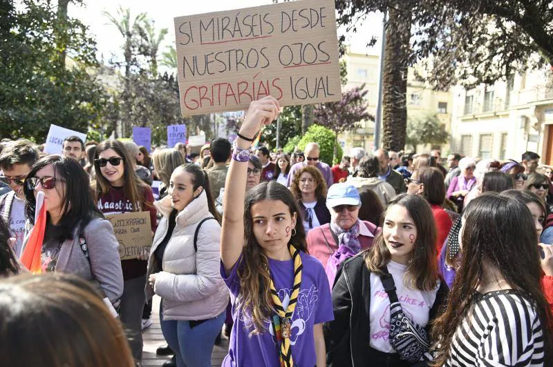 Manifestación por el 8M en Badajoz. 