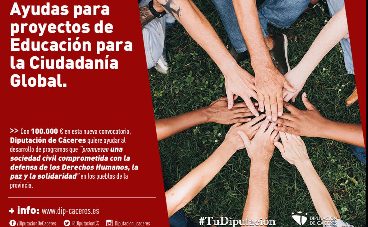 La Diputación de Cáceres destina 100.000 euros en ayudas para realizar proyectos en defensa de los derechos humanos