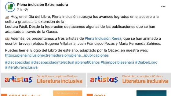 Plena Inclusión destaca los avances del colectivo en el acceso a la cultura gracias a la lectura fácil
