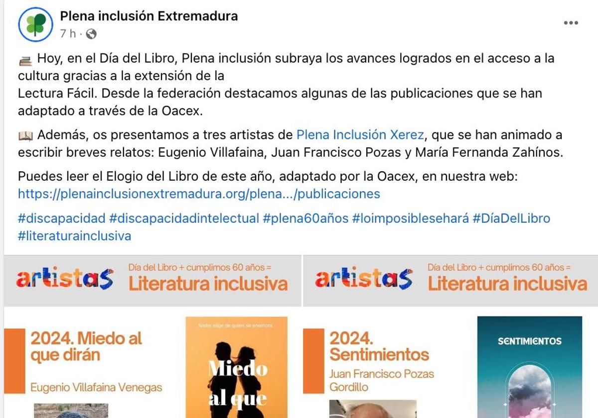 Plena Inclusión destaca los avances del colectivo en el acceso a la cultura gracias a la lectura fácil