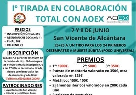 Una tirada al plato solidaria a favor de AOEx San Vicente de Alcántara