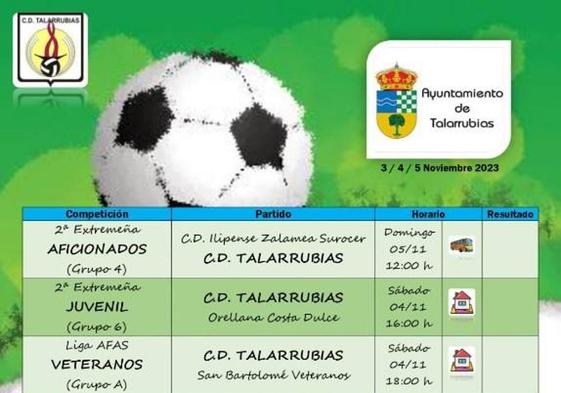 Calendario de fútbol para el fin de semana
