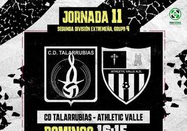 El CD Talarrubias quiere sumar 3 puntos ante el Athletic Valle para seguir escalando en la clasificación