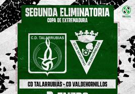 El CD Talarrubias se enfrentará al CD Valdehornillos para la Copa de Extremadura