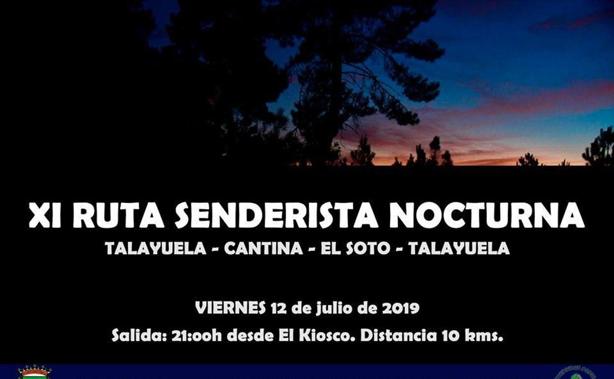 Este viernes, ruta senderista nocturna Talayuela-Cantina-El Soto-Talayuela