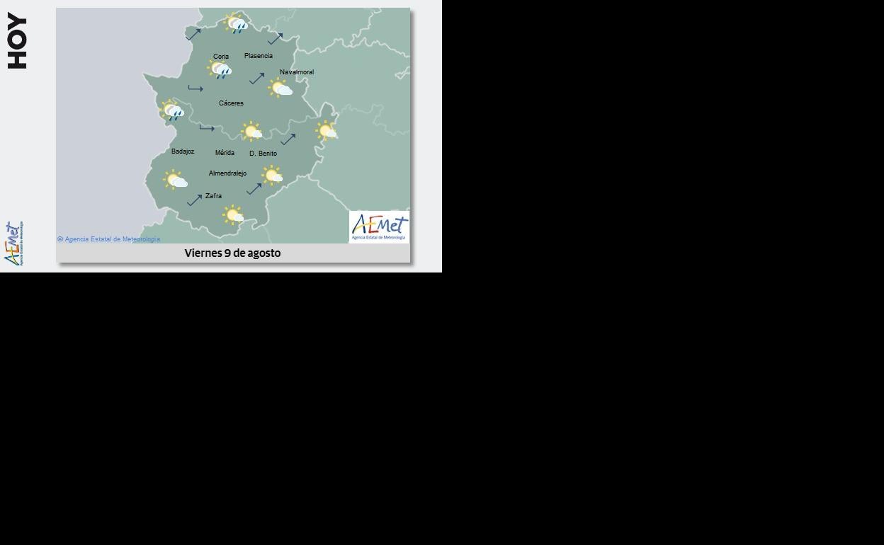 Lluvias débiles en norte y oeste de Cáceres, que podrían extenderse al resto de la región