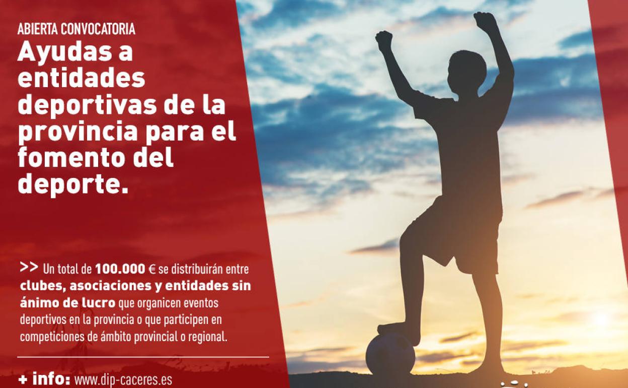La Diputación abre la convocatoria de ayudas a entidades deportivas de la provincia para el fomento del deporte