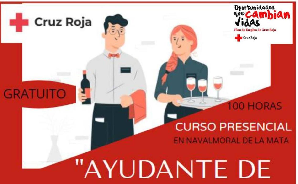 Cruz Roja organiza un curso gratuito de Ayudante de camarera/o de barra y sala
