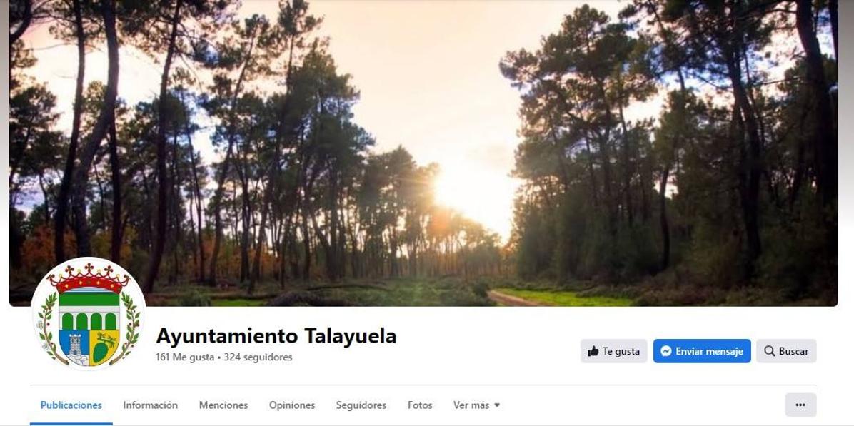 El Ayuntamiento de Talayuela comparte su perfil oficial en Facebook