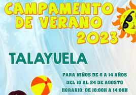 Abierto el plazo de inscripción para el campamento de verano de Talayuela y el de Santa María