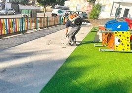 Parque infantil recién acondicionado