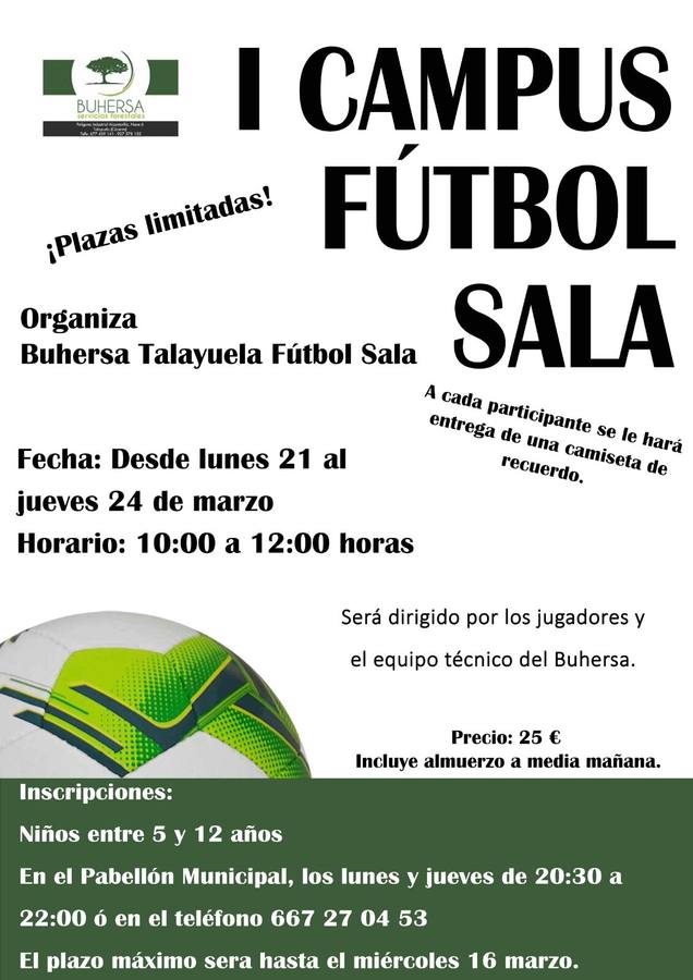 Campus de fútbol sala para la Semana Santa en Talayuela