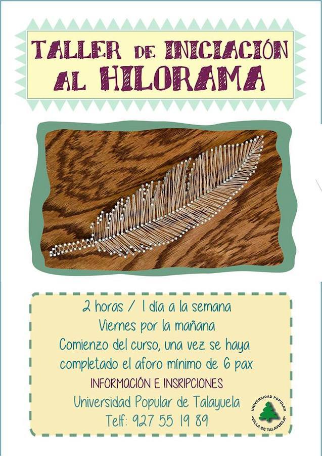 Continúa abierto el plazo para participar en el taller de iniciación al hilorama organizado por la Universidad Popular