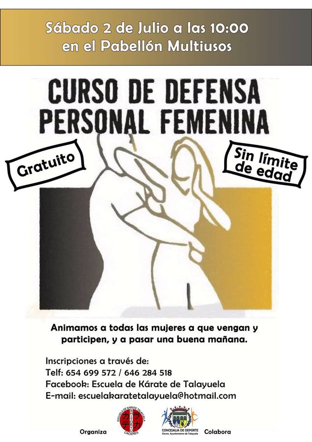 La Escuela de Karate y Defensa Personal de Talayuela organiza un curso de defensa personal básico para mujeres