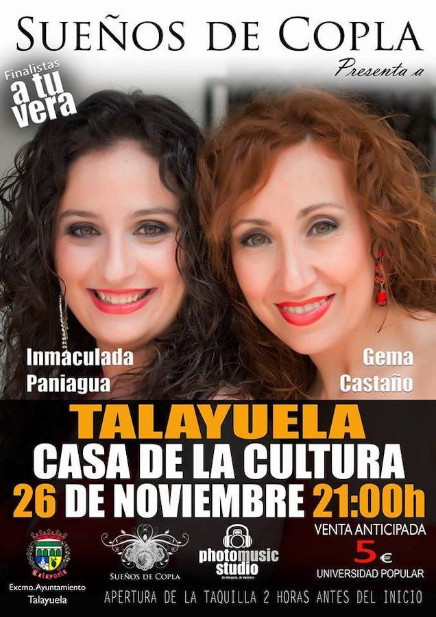 Esta noche, ‘Sueños de Copla’, en la Casa de la Cultura de Talayuela