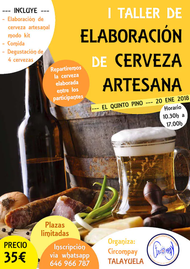 Últimas plazas para el taller de elaboración de cerveza artesanal en Talayuela