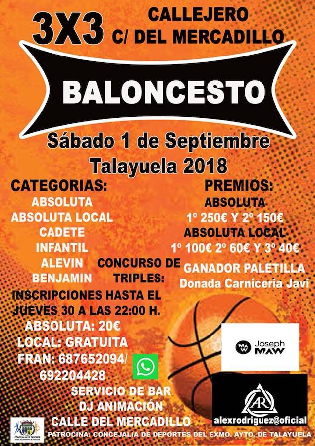 La calle del Mercadillo de Talayuela, escenario del IV Torneo 3x3 de Baloncesto