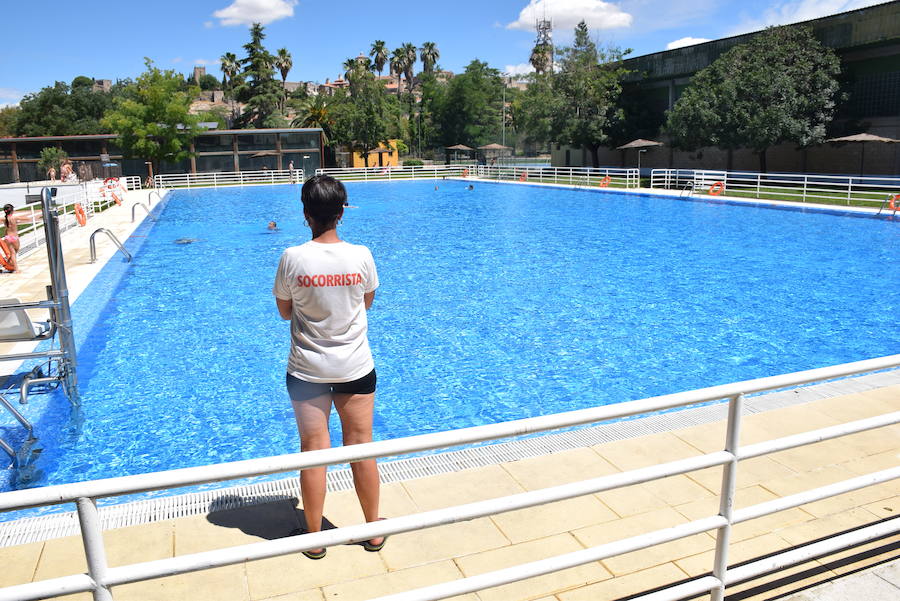 La piscina municipal de Trujillo, ayer por la mañana. 