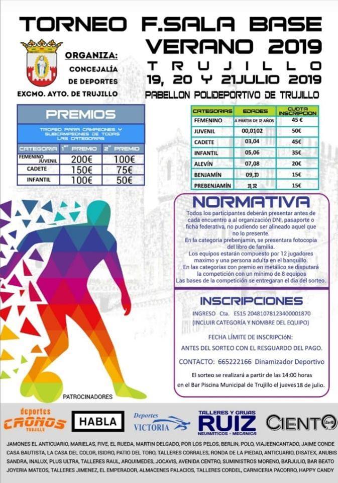 El torneo de fútbol sala base será los días 19, 20 y 21 de julio en Trujillo