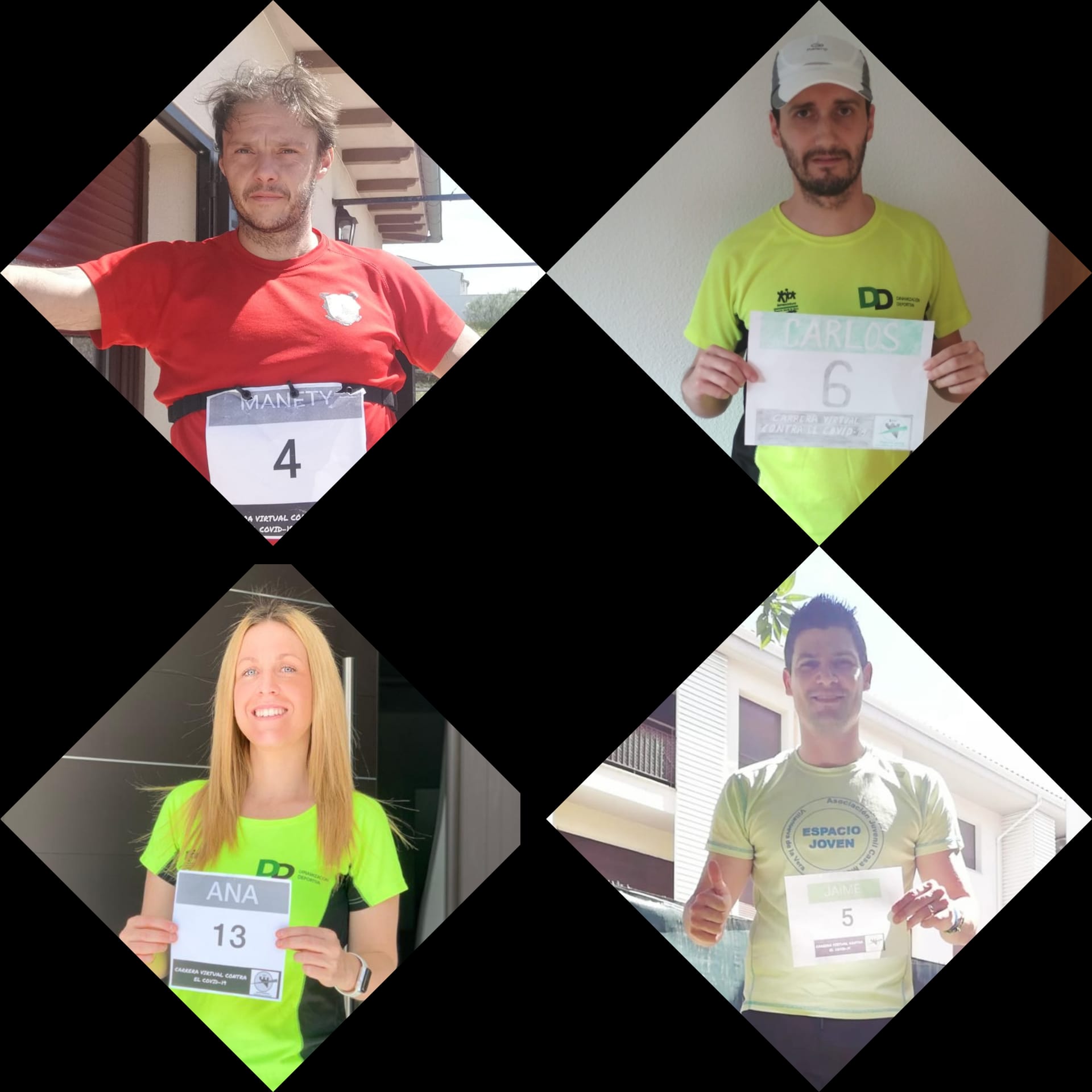 Los dinamizadores deportivos antes de participar en la carrera 