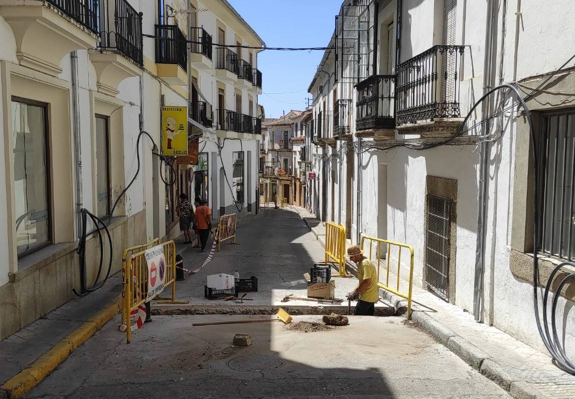 Calle Herreros, con los trabajos previos 