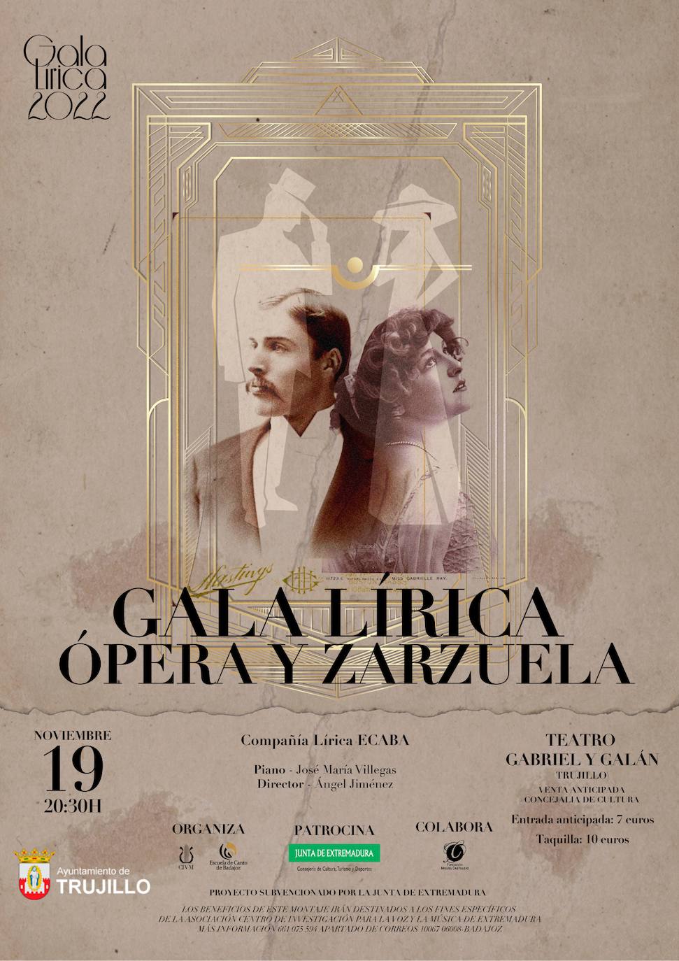 La Gala Lírica tendrá lugar el sábado en el Gabriel y Galán