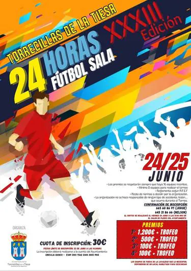 El torneo 24 horas de fútbol sala de Torrecillas de la Tiesa será los días 24 y 25 de junio