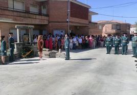 Un momento del acto institucional con el homenaje a los guardias civiles caídos en acto de servicio.
