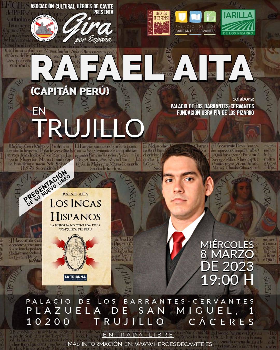El Barrantes Cervantes acogerá la charla de Rafael Aita sobre su nuevo libro 'Los incas hispanos'