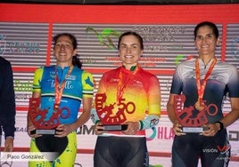 Cristina Barrado, en el podio