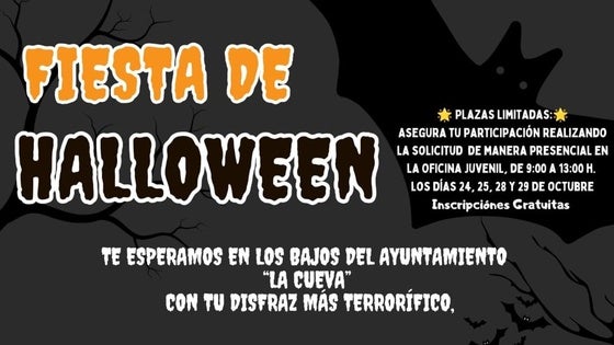 Juventud celebrará una fiesta de Halloween los días 29 y 30 de octubre