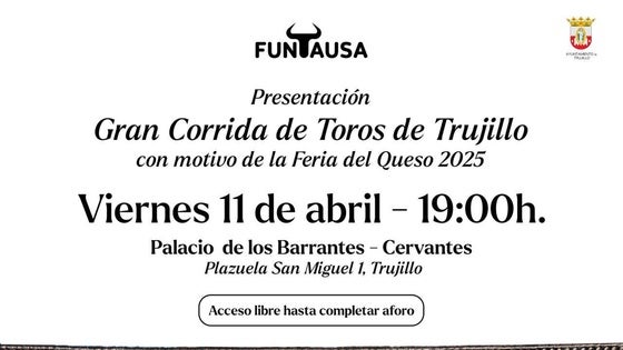 La presentación de la corrida de toros de la Feria del Queso tendrá lugar esta tarde