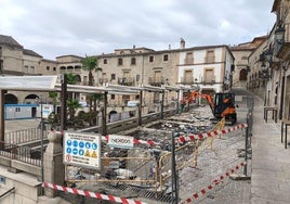 Las obras iniciadas en la plaza Mayor.