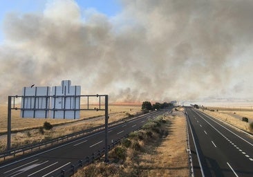 El incendio en las inmediaciones de la autovía A-5