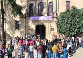 Concentración celebrada ayer.