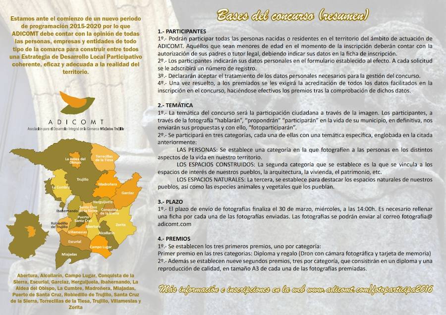 Documento con las bases del certamen 