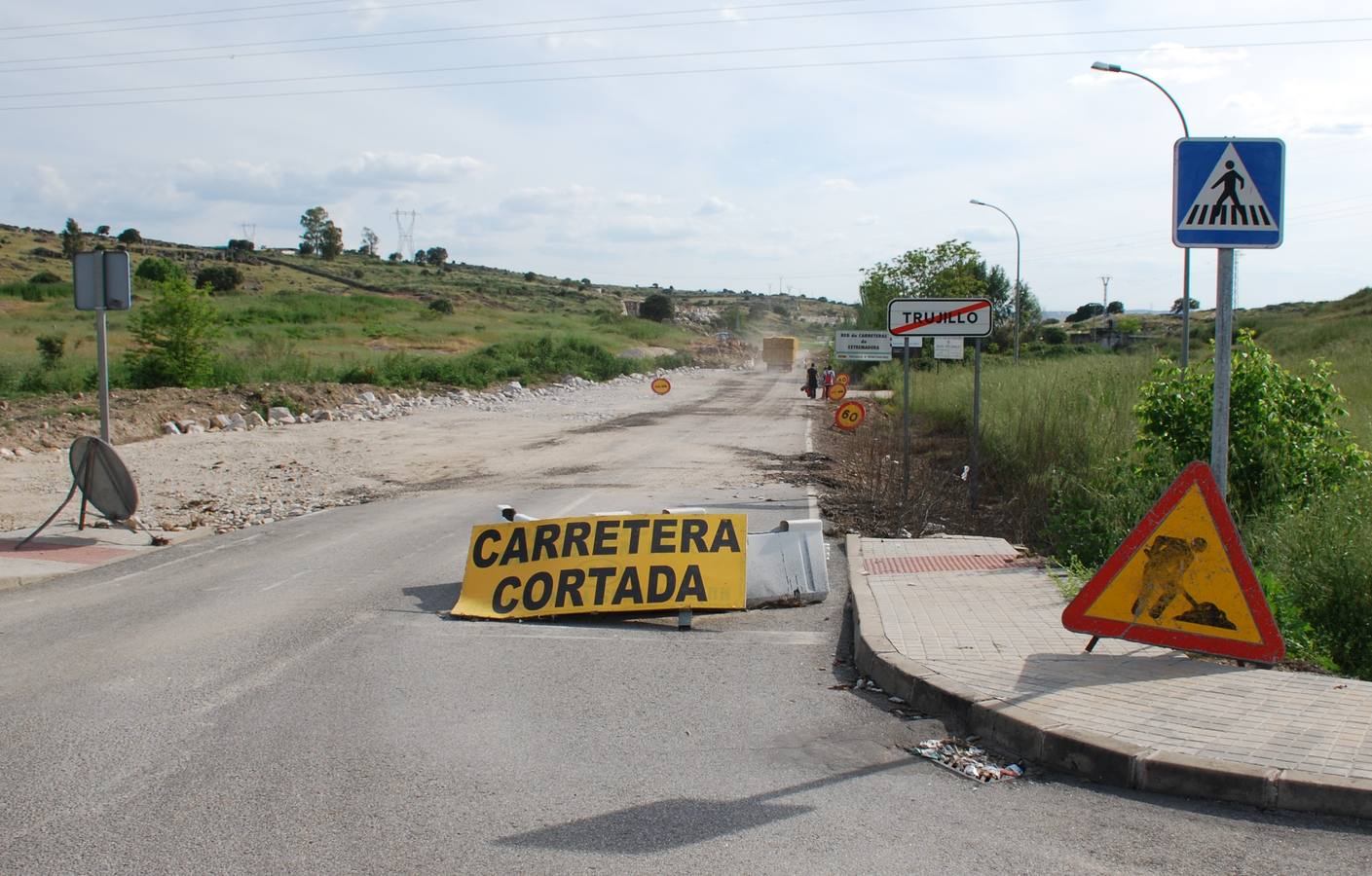 Situación de la carretera en obras 