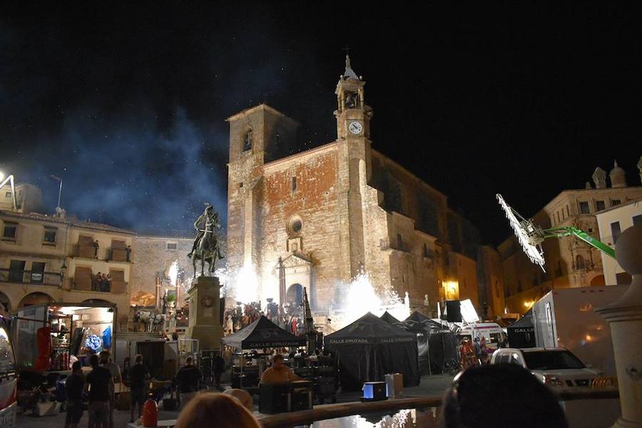 Grabación de la serie en la plaza Mayor 
