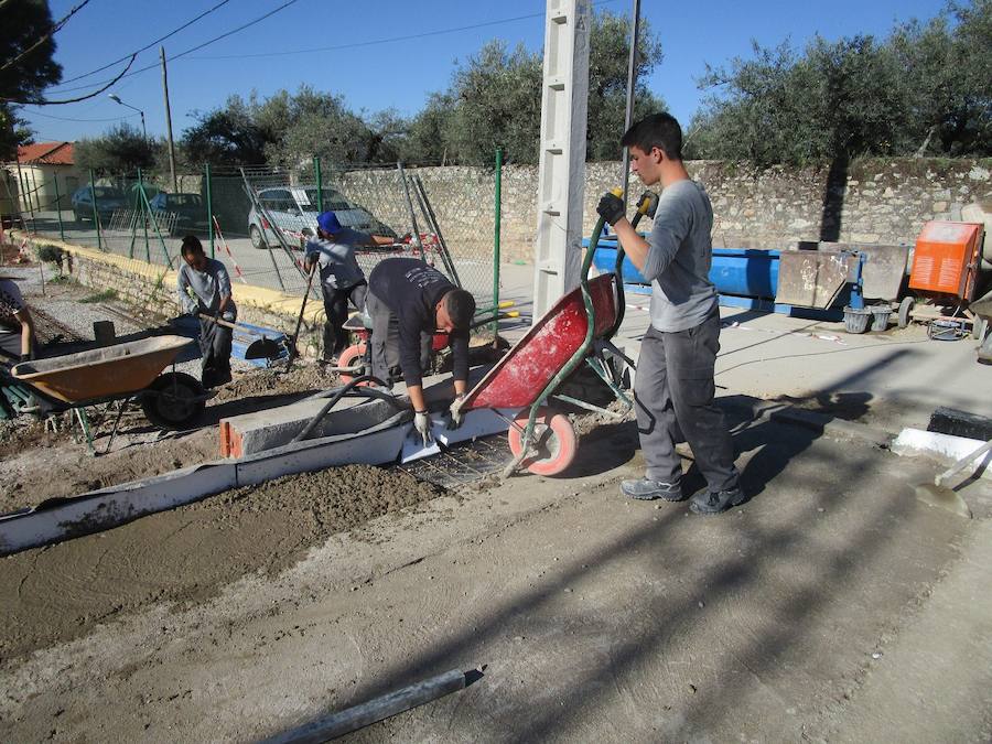 Inicio de las obras de la sala de multiusos, hace unos meses 