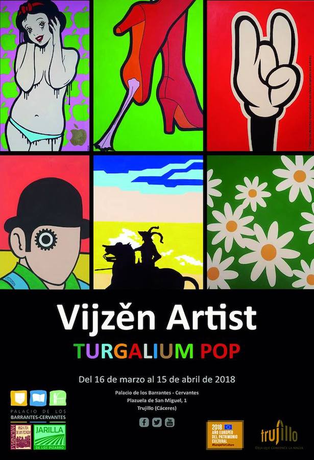 El palacio de los Barrantes Cervantes acoge la exposición 'Turgalium Pop' de Vijzen Artist