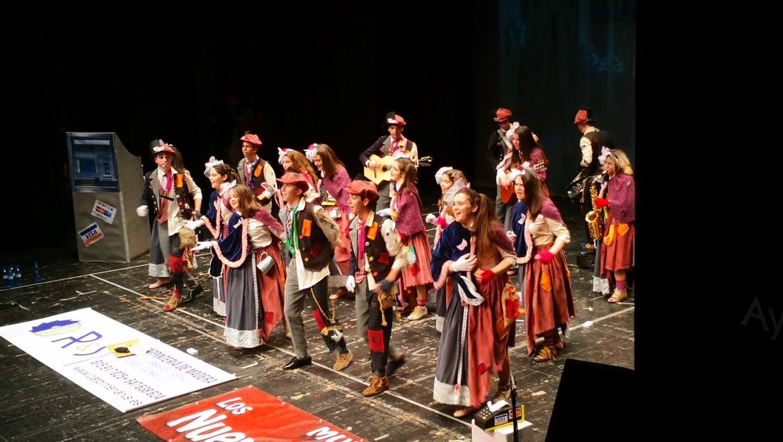 Imágenes de la actuación de Los Nuevitos Flama en el Concurso de Murgas Joven de Badajoz en el Carnaval 2019 (23-02-2019)