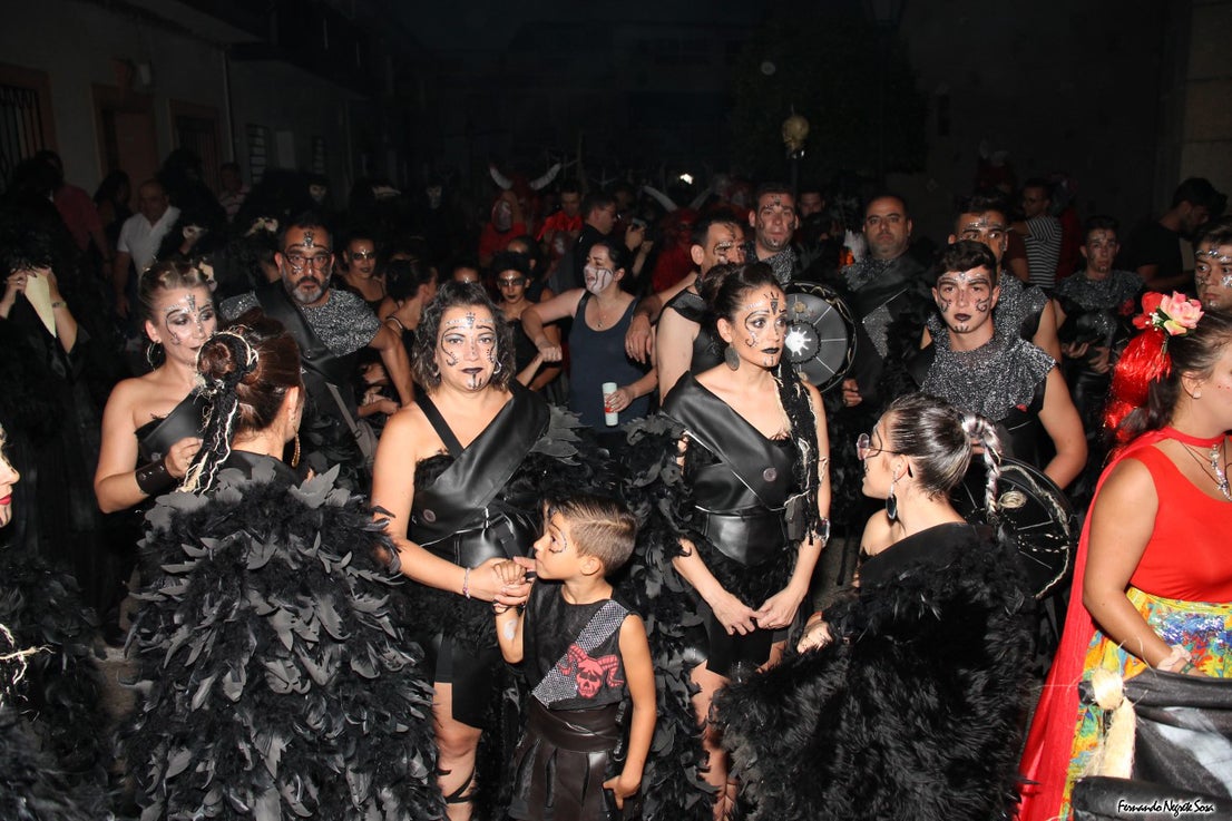 Imágenes del espectáculo de la Fuga de la Diabla celebrado en Valverde de Leganés (17-08-2019)