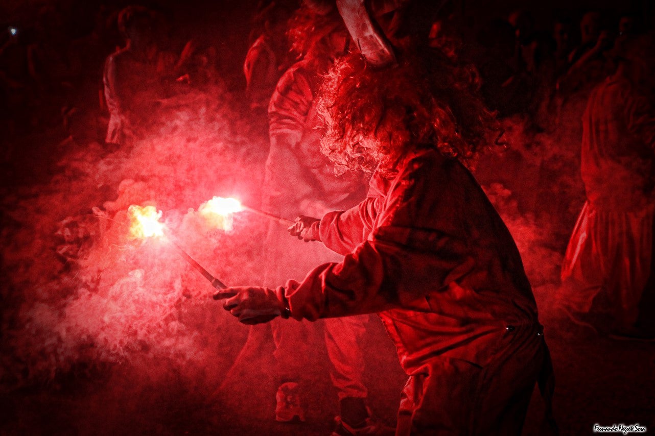 Imágenes del espectáculo de la Fuga de la Diabla celebrado en Valverde de Leganés (17-08-2019)