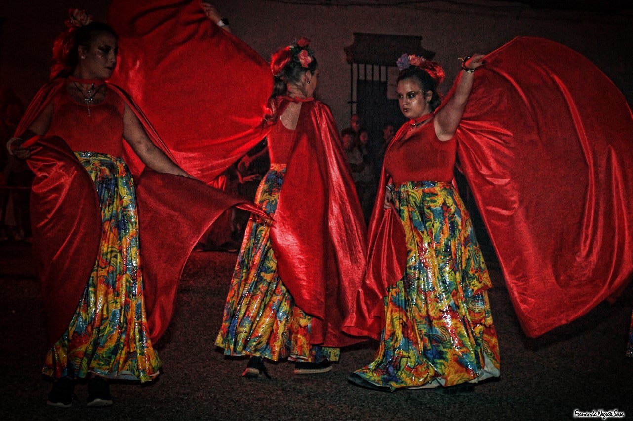 Imágenes del espectáculo de la Fuga de la Diabla celebrado en Valverde de Leganés (17-08-2019)