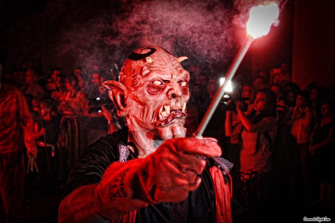 Imágenes del espectáculo de la Fuga de la Diabla celebrado en Valverde de Leganés (17-08-2019)