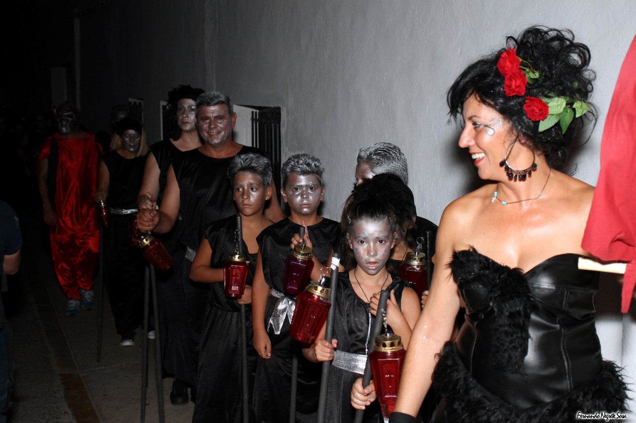 Imágenes del espectáculo de la Fuga de la Diabla celebrado en Valverde de Leganés (17-08-2019)