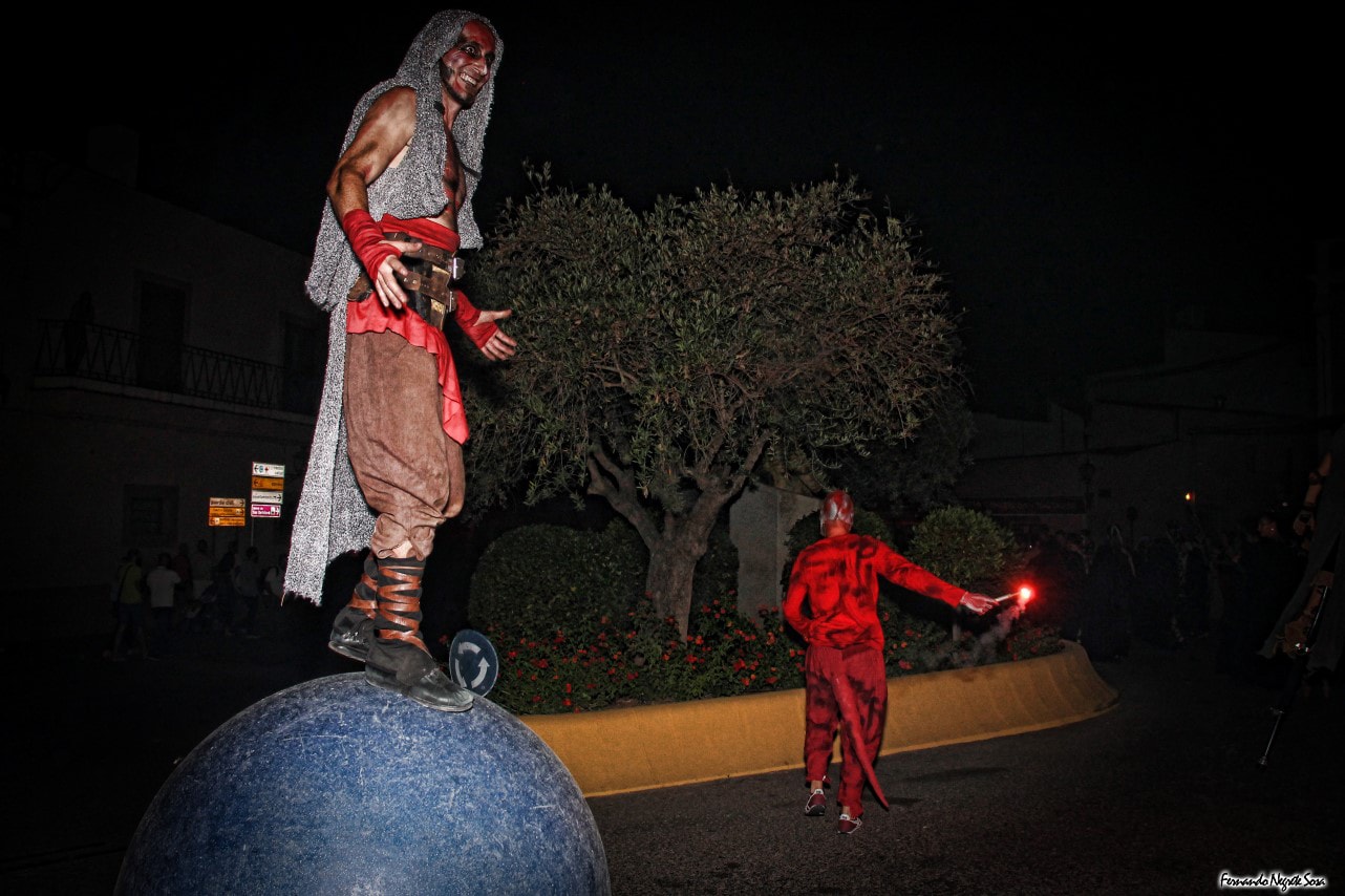 Imágenes del espectáculo de la Fuga de la Diabla celebrado en Valverde de Leganés (17-08-2019)