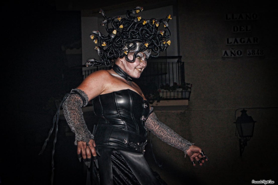 Imágenes del espectáculo de la Fuga de la Diabla celebrado en Valverde de Leganés (17-08-2019)