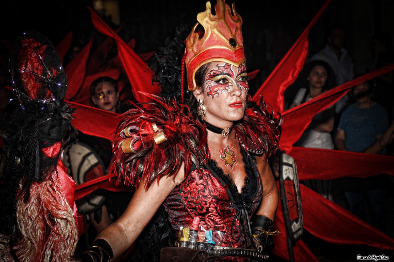 Imágenes del espectáculo de la Fuga de la Diabla celebrado en Valverde de Leganés (17-08-2019)